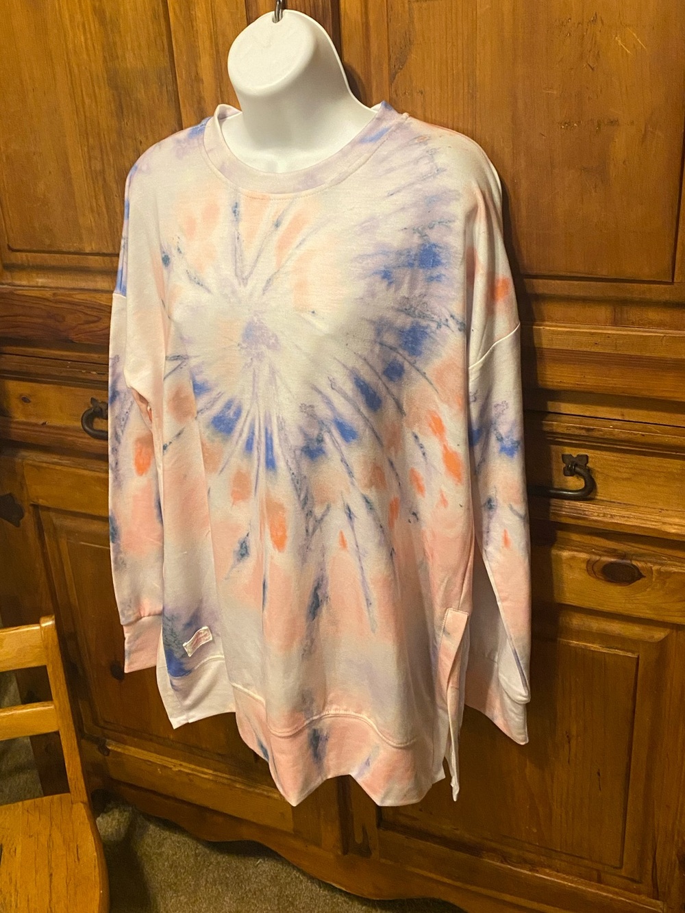 Simply Southern Tie Dye Sweatshirt preppy Oversized Coastal size lg